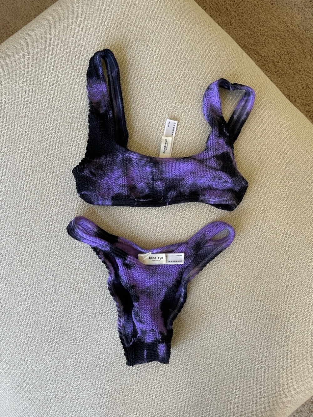 bond-eye Purple and Black Tie-Dye Bikini
